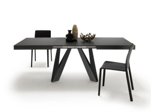 Выдвижной прямоугольный стол из железа с меламиновой столешницей