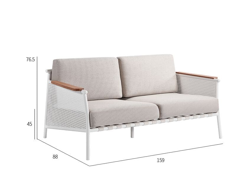 2-местный алюминиевый садовый диван VINEKO Nine Degrees ARCH-00037621 - Вид №3