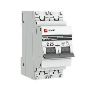 Автоматический выключатель EKF PROxima ВА47-63 2P C25 А 6 кА mcb4763-6-2-25C-pro 82421253 STLM-2206630
