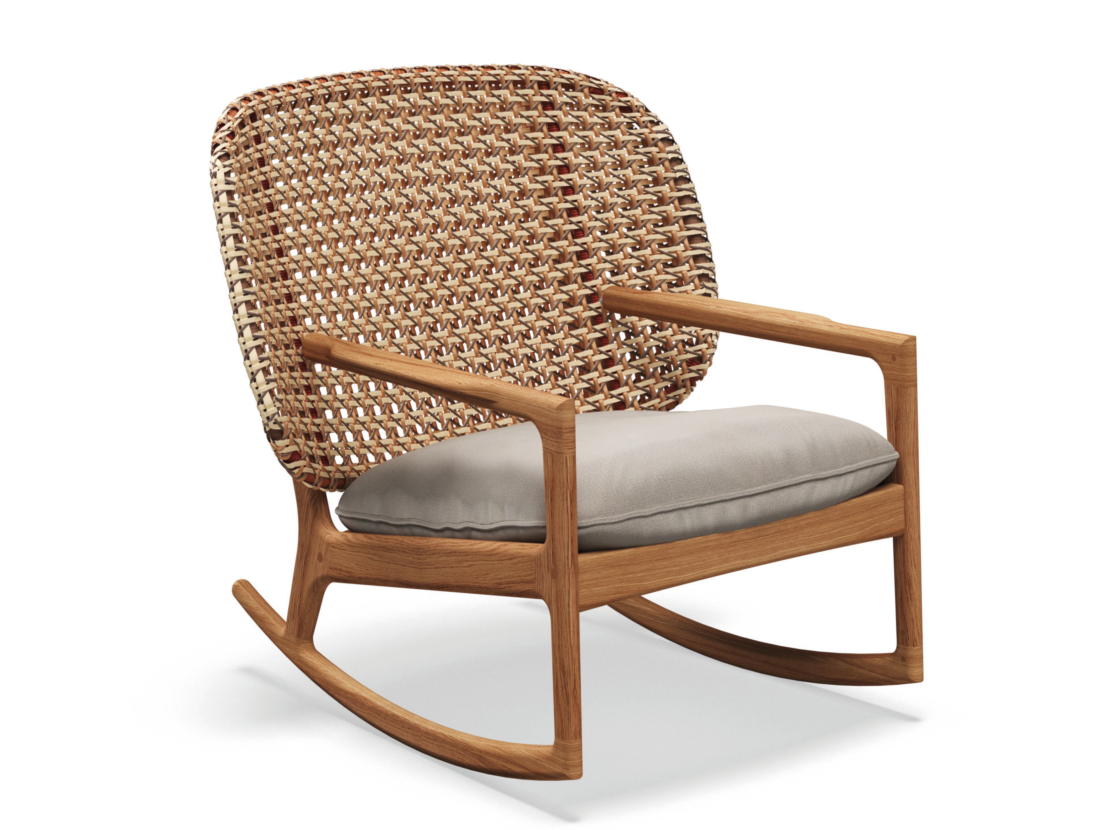 Плетеное кресло-качалка из тикового дерева с подлокотниками Gloster ARCH-00002857 - Вид №1