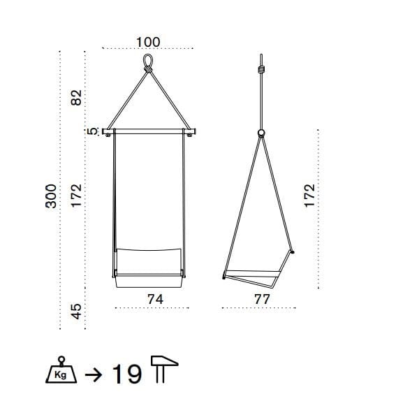 1 место полипропиленовое подвесное сиденье Ethimo открытый ARCH-00081950 - Вид №9