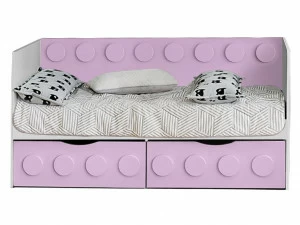 Детский диван-кровать с 2 ящиками "Леголенд" МАНДАРИН ЛЕГОЛЕНД 178709 Розовый