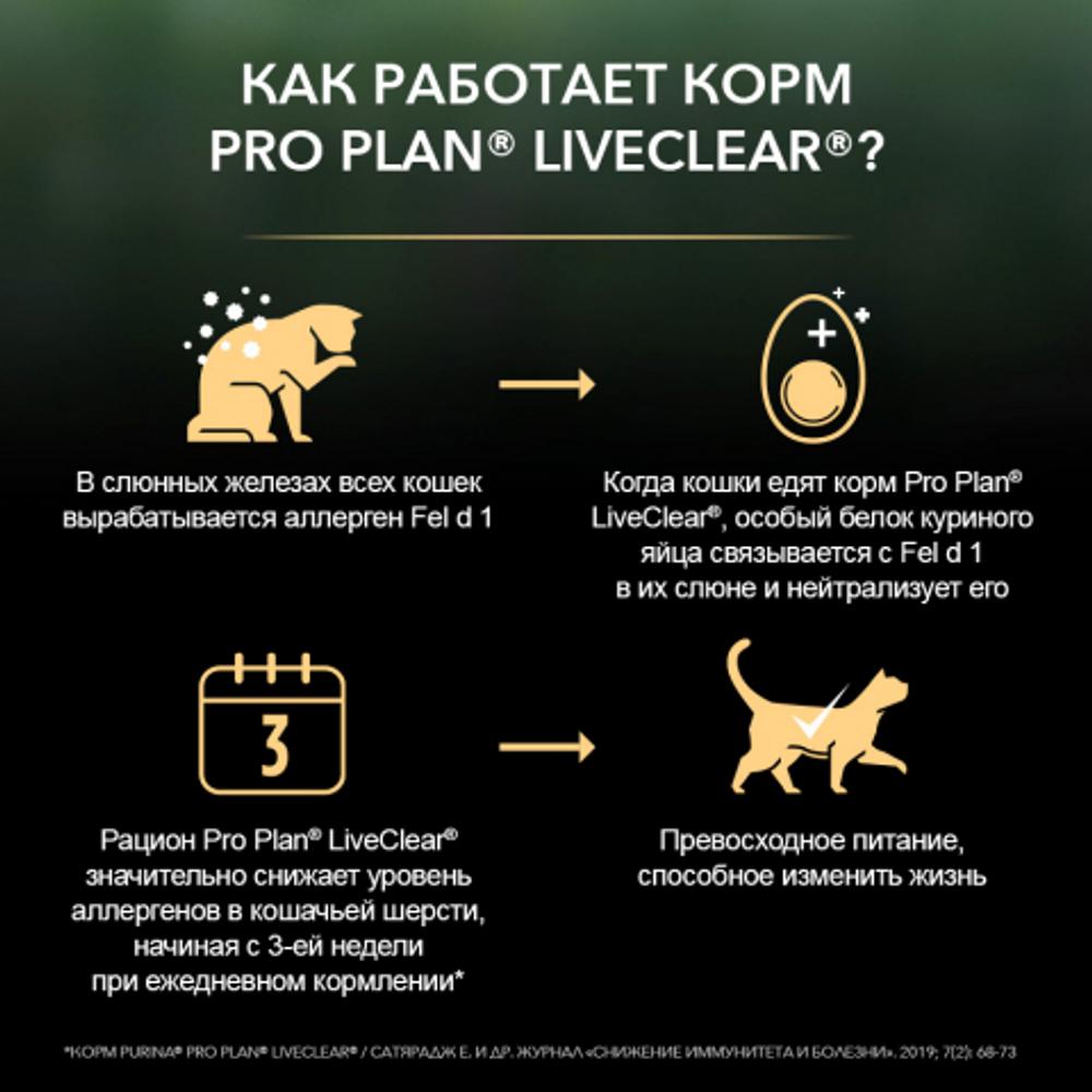 ПР0053592 Корм для кошек LiveClear для стерилизованных снижает количество аллергенов в шерсти, индейка сух. 2,8 кг Pro Plan  - Вид №3