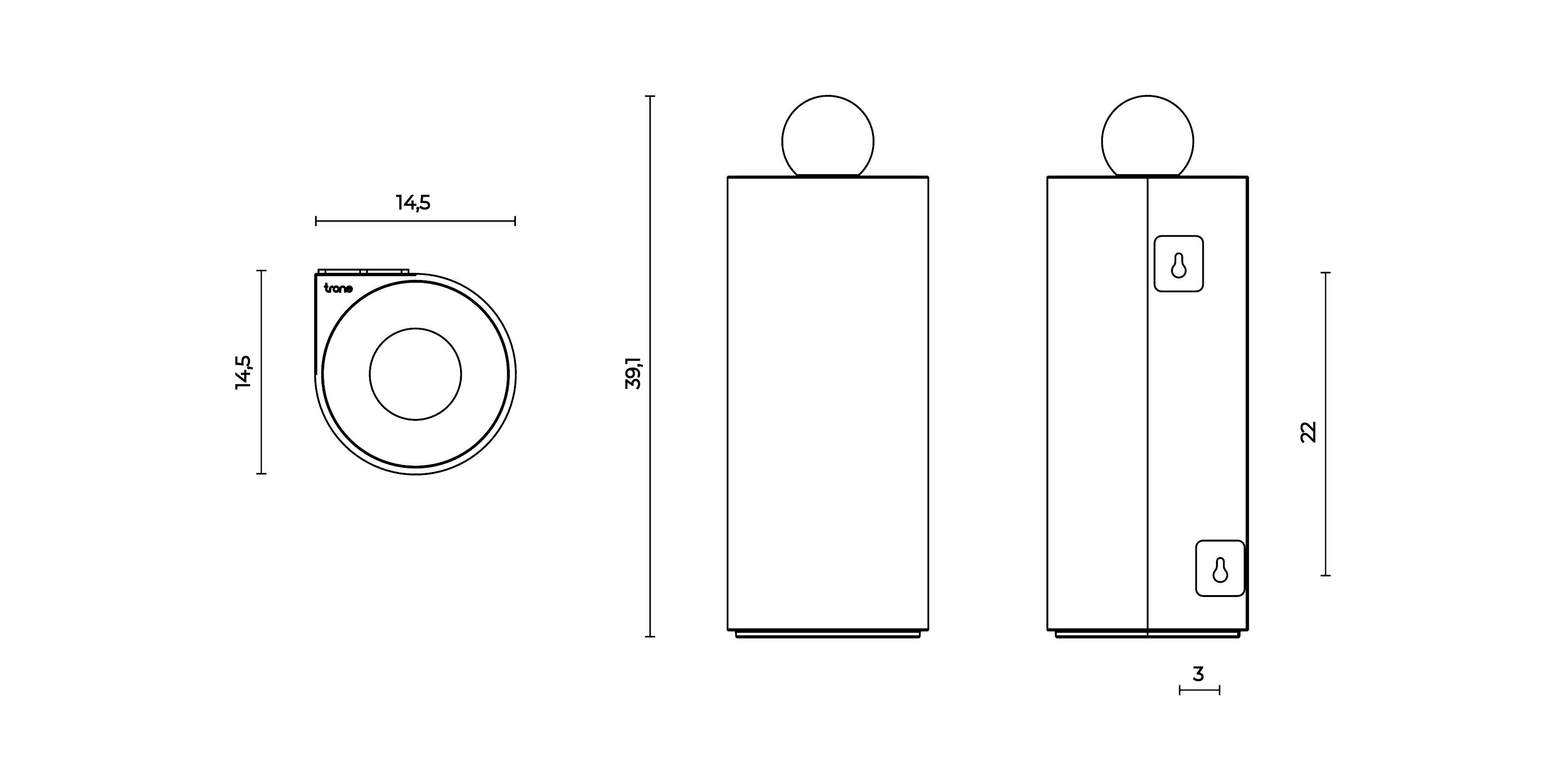 Держатель для туалетной бумаги, туалетная щетка и мусорное ведро Trone Trium ARCH-00021185 - Вид №2