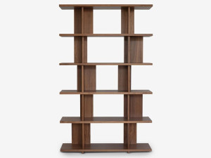 Двухсторонняя самонесущая Книжная полка из грецкого ореха