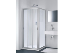 Стеклянная угловая душевая кабина с раздвижной дверью