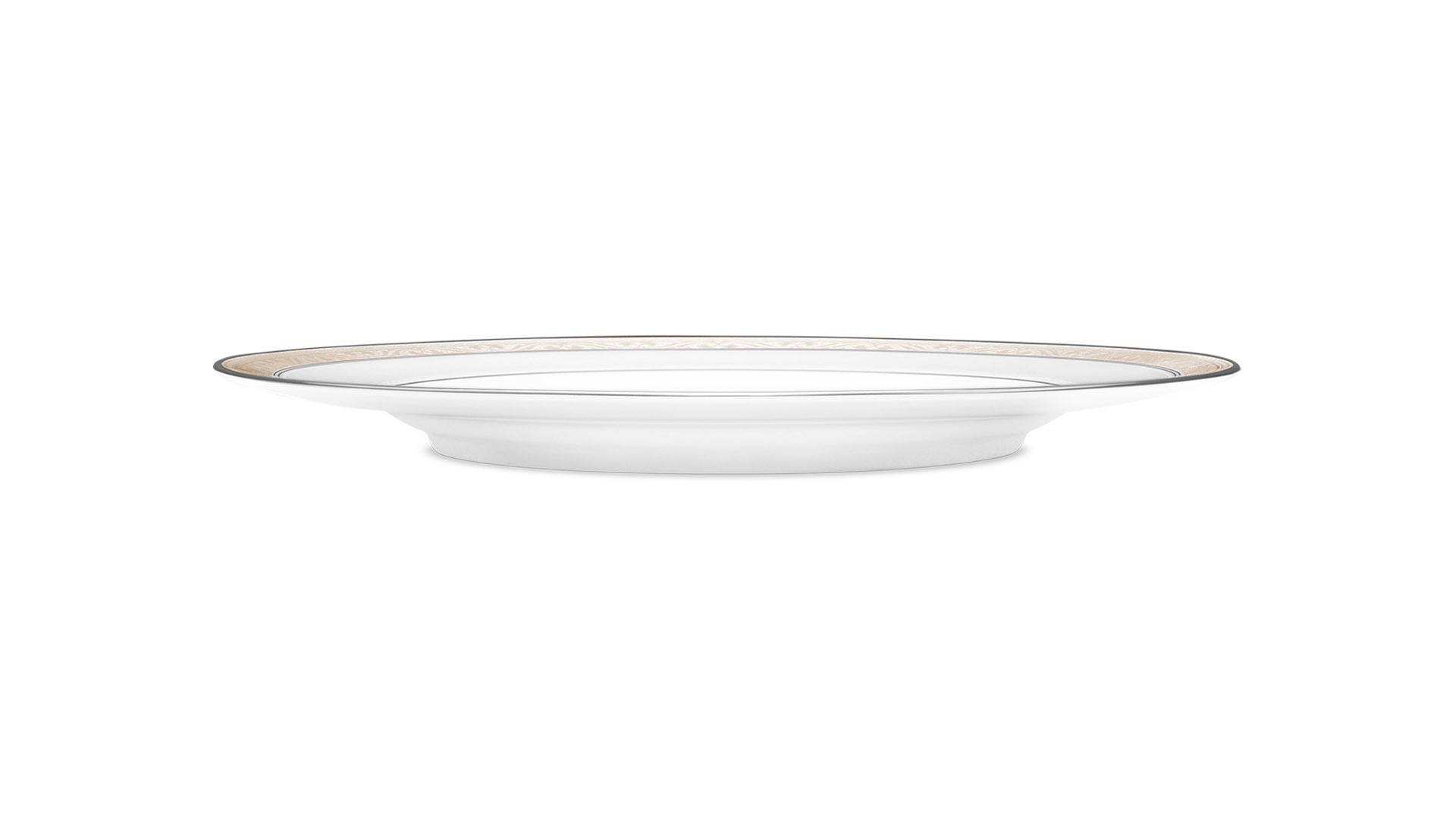 10665425 Noritake Набор из 6 тарелок обеденных Noritake "Монтвейл, платиновый кант" 27см Фарфор костяной  - Вид №1