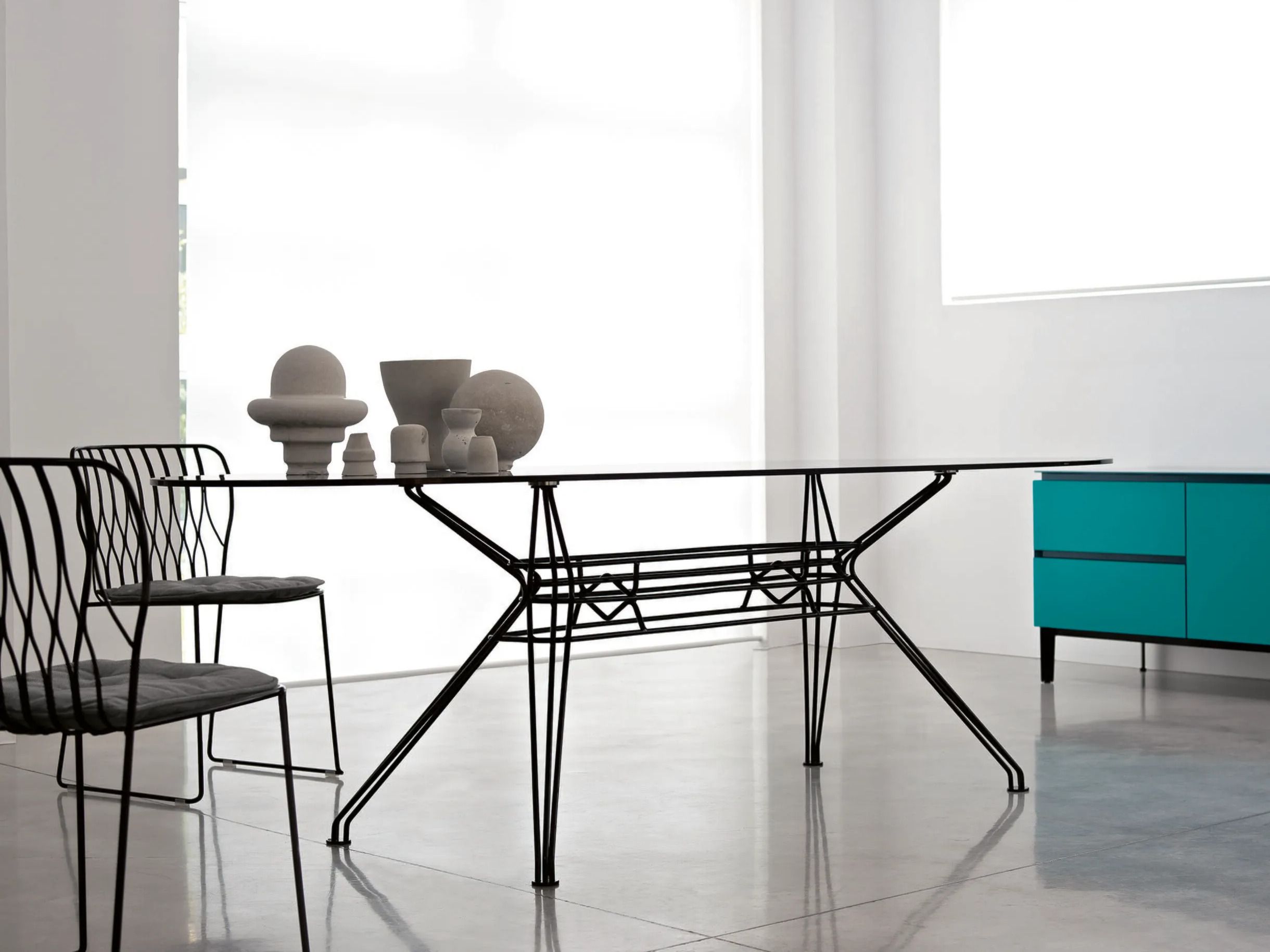 Обеденный стол из стали и дерева Bontempi Casa SANDER ARCH-00029364 - Вид №2