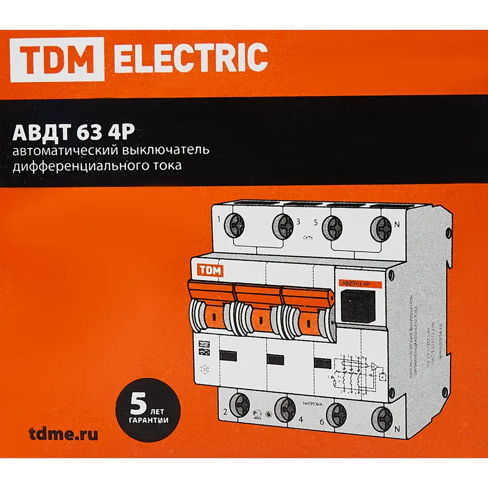 Дифференциальный автомат TDM Electric АВДТ63 3P N - защита от токов утечки 30 мА 84399461 STLM-1110290 - Вид №5
