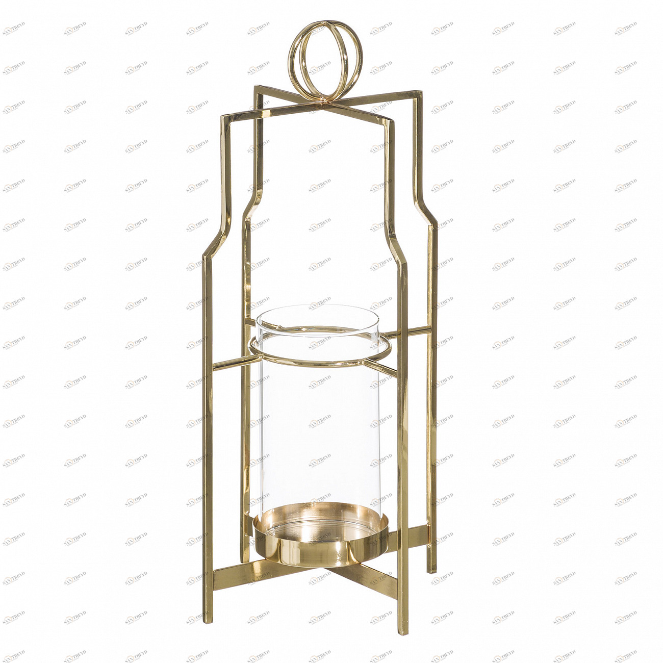Подсвечник стеклянный 58 см золотой Golden Frmor TO4ROOMS GOLDEN ARMOR 00-3893861 Золото;прозрачный 