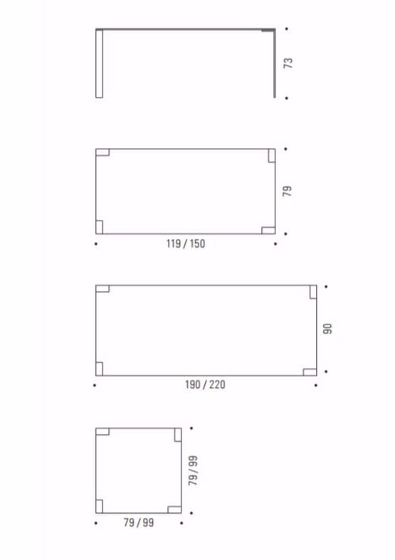 Стальной и стеклянный стол Desalto Стекло Liko ARCH-00116266 - Вид №3