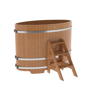 1293 Купель овальная из дуба 0,92х1,66х1,2 натуральная Alyarus