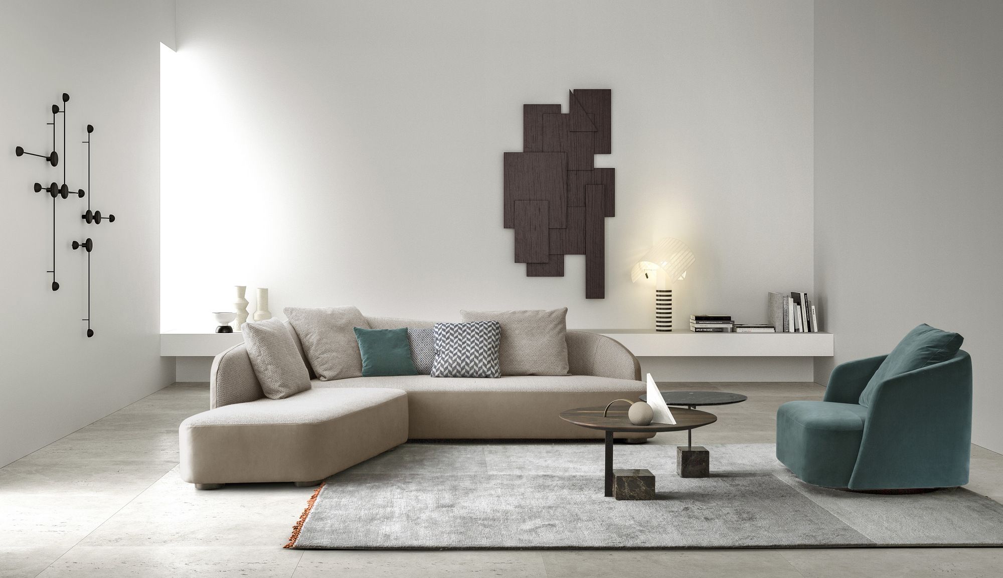 Тканевый диван с полуостровом BODEMA SOUND ARCH-00037407