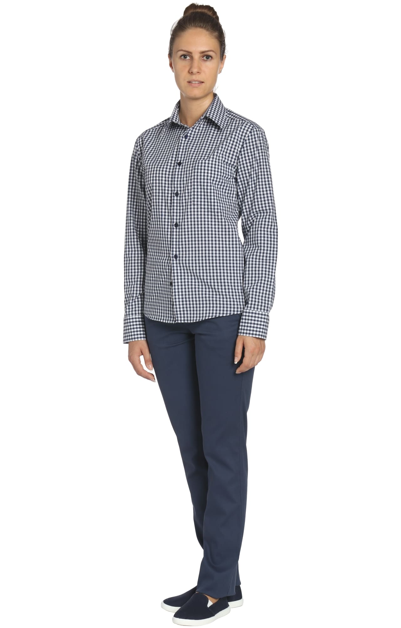 67786 Рубашка в клетку mini check blue-white (мелкая клетка сине-белая) HIPSTER  Толстовки, рубашки, футболки, тенниски  размер 42 (84)  - Вид №4