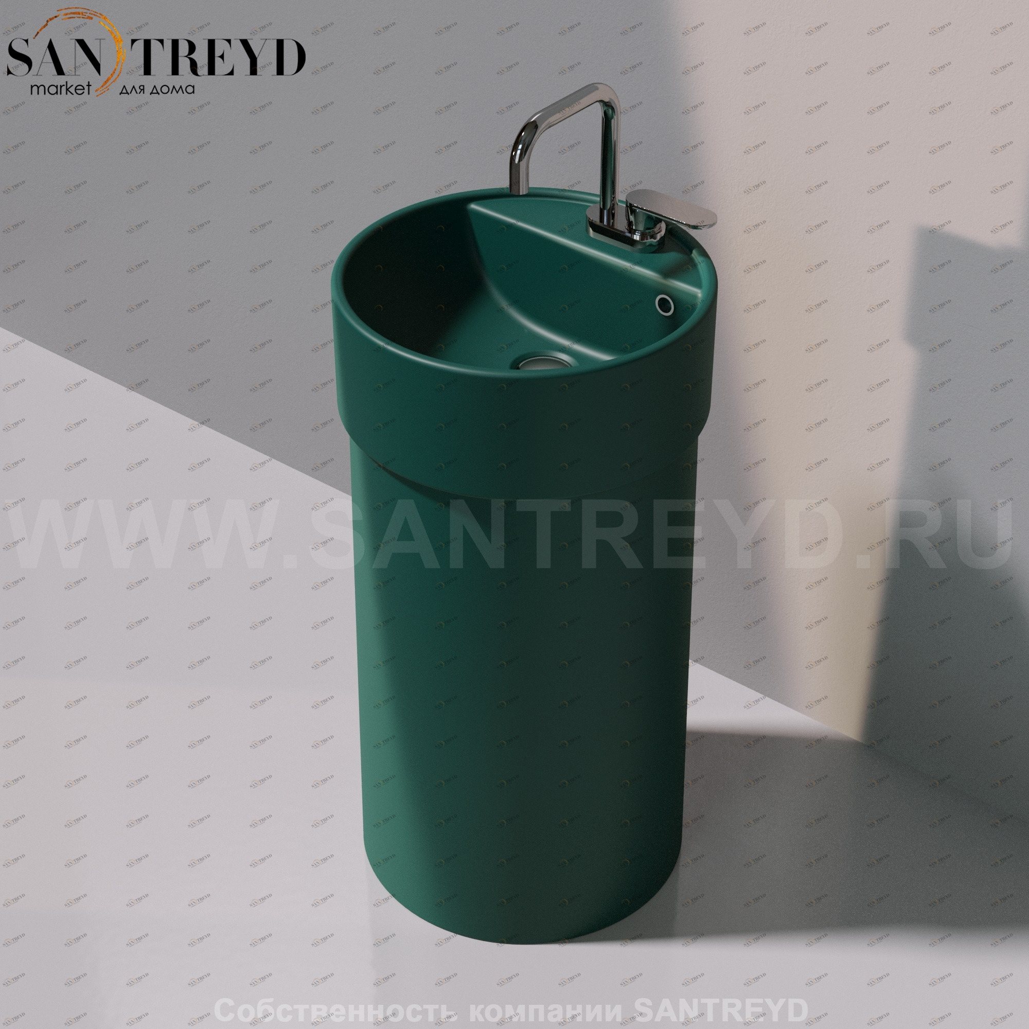 505042ACOLC5020 Напольная раковина стоящая круглая Ceramica Flaminia Twin