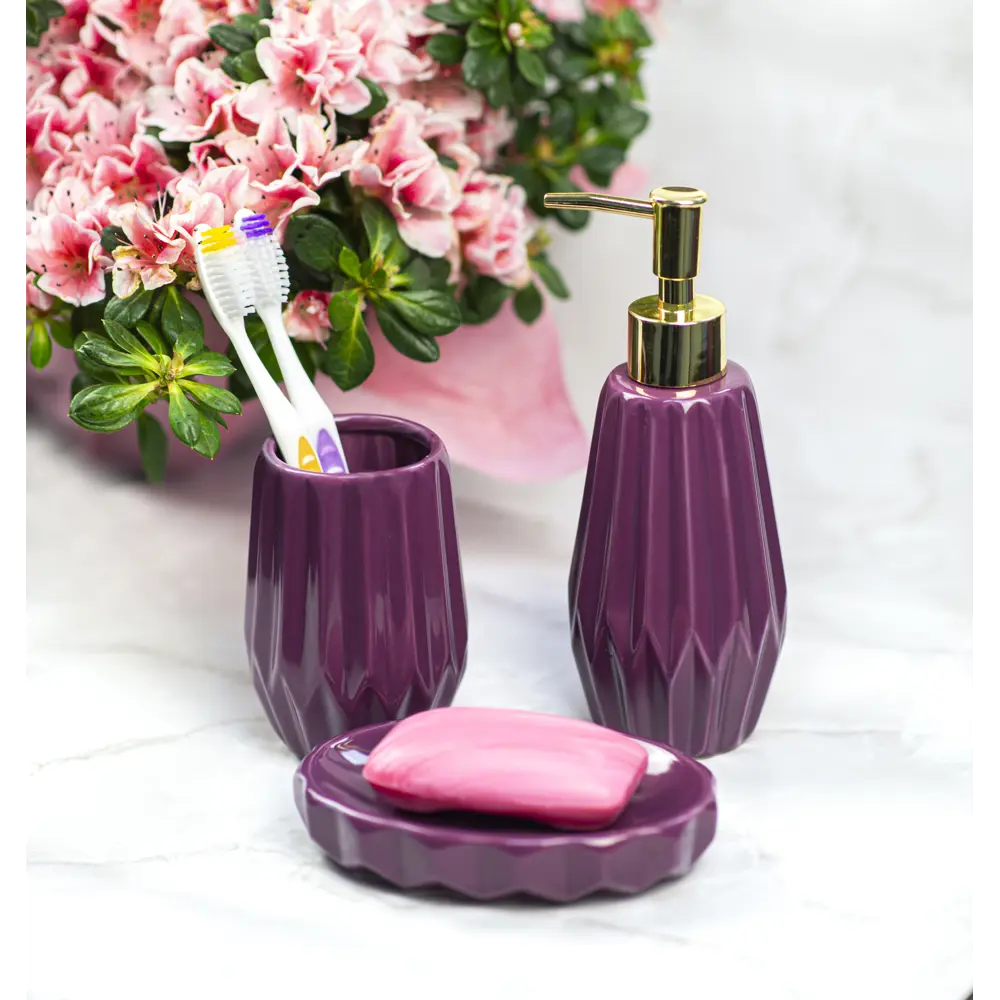 Стакан для зубныx щеток Purple керамика фуксия 82369127 STLM-2117557 PROFFI HOME - Вид №2