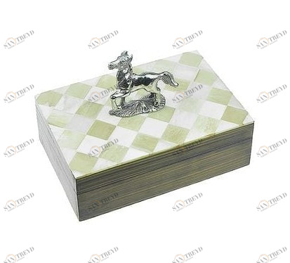 Шкатулка 15х10х5 см UNICO  255373 Белый;бежевый;серебряный 