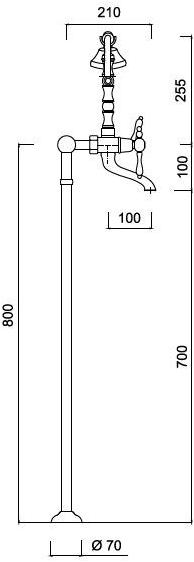 Rubinetteria Giulini Напольный смеситель для ванны с ручным душем Praga - praga crystal F7500ct - Вид №1