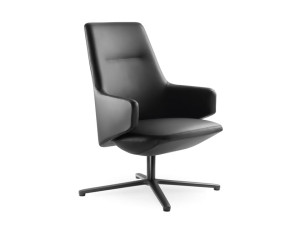 Кожаное вращающееся кресло с подлокотниками