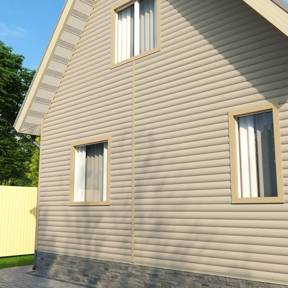 Сайдинг ПВХ MONLID блок-хаус 3 м бежевый 0.75 м² STLM-2057940 - Вид №2