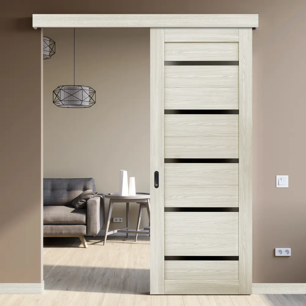 Комплект двери Artens Дукато горизонтальная глухая 80x200 см Hardflex цвет бора с добором 100 мм STLM-2006801 - Вид №2