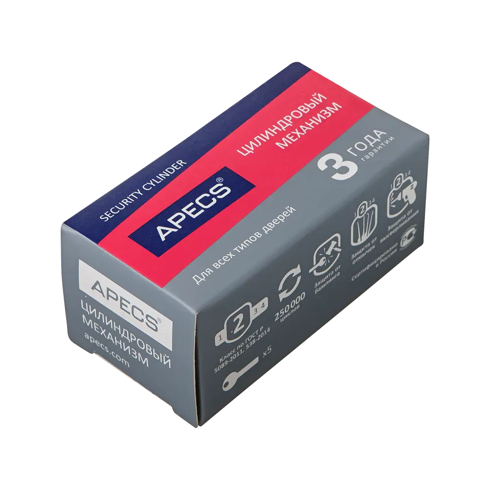 Цилиндр Apecs SM-60-G, 30x30 мм, ключ/ключ, цвет золото 82378996 STLM-2175280  - Вид №2