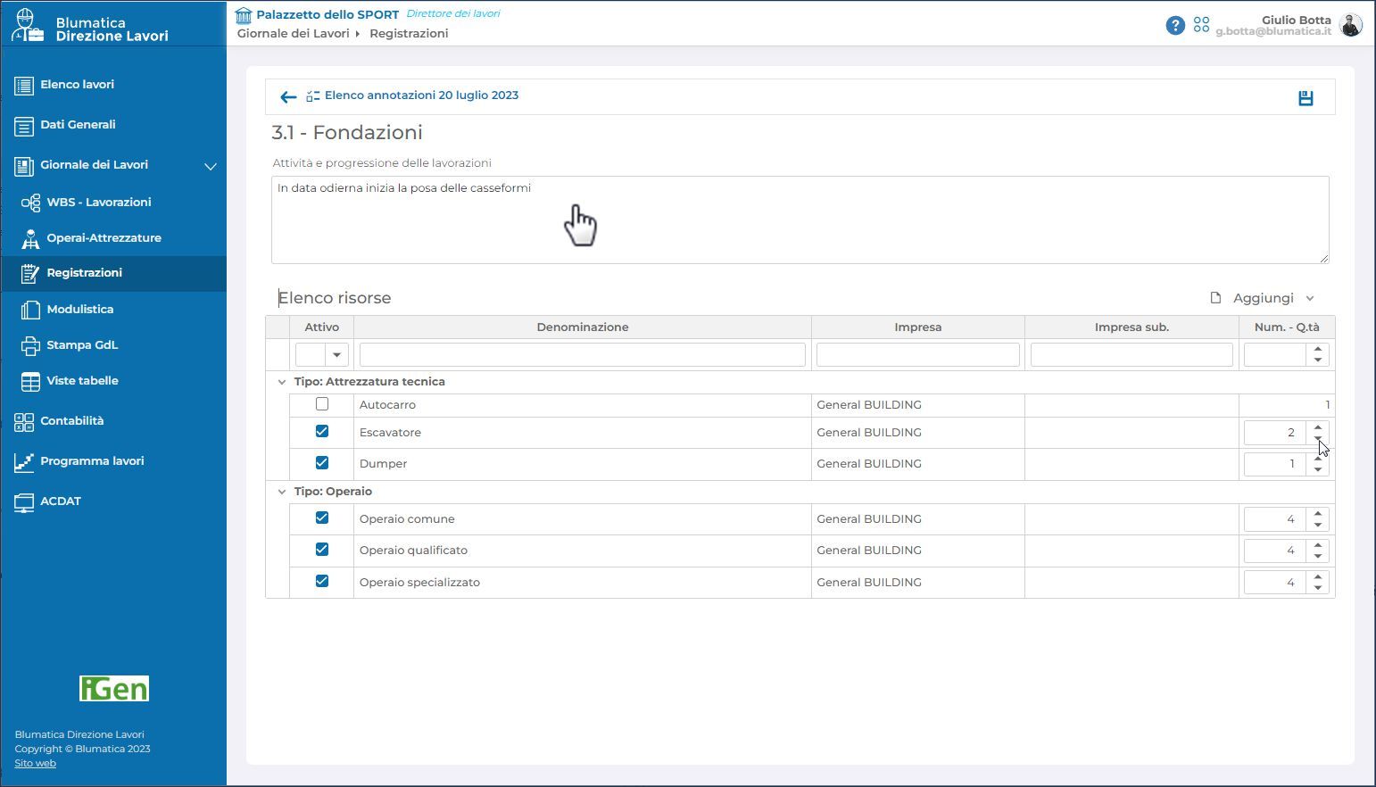 Облачное программное обеспечение для составления журнала вакансий Blumatica Blumatica Giornale Lavori ARCH-00121942 - Вид №2