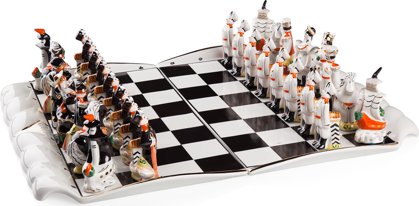 10617374 Промыслы Вербилок Набор шахматных фигур 34 предмета В-3691 "Живописные" Фарфор 