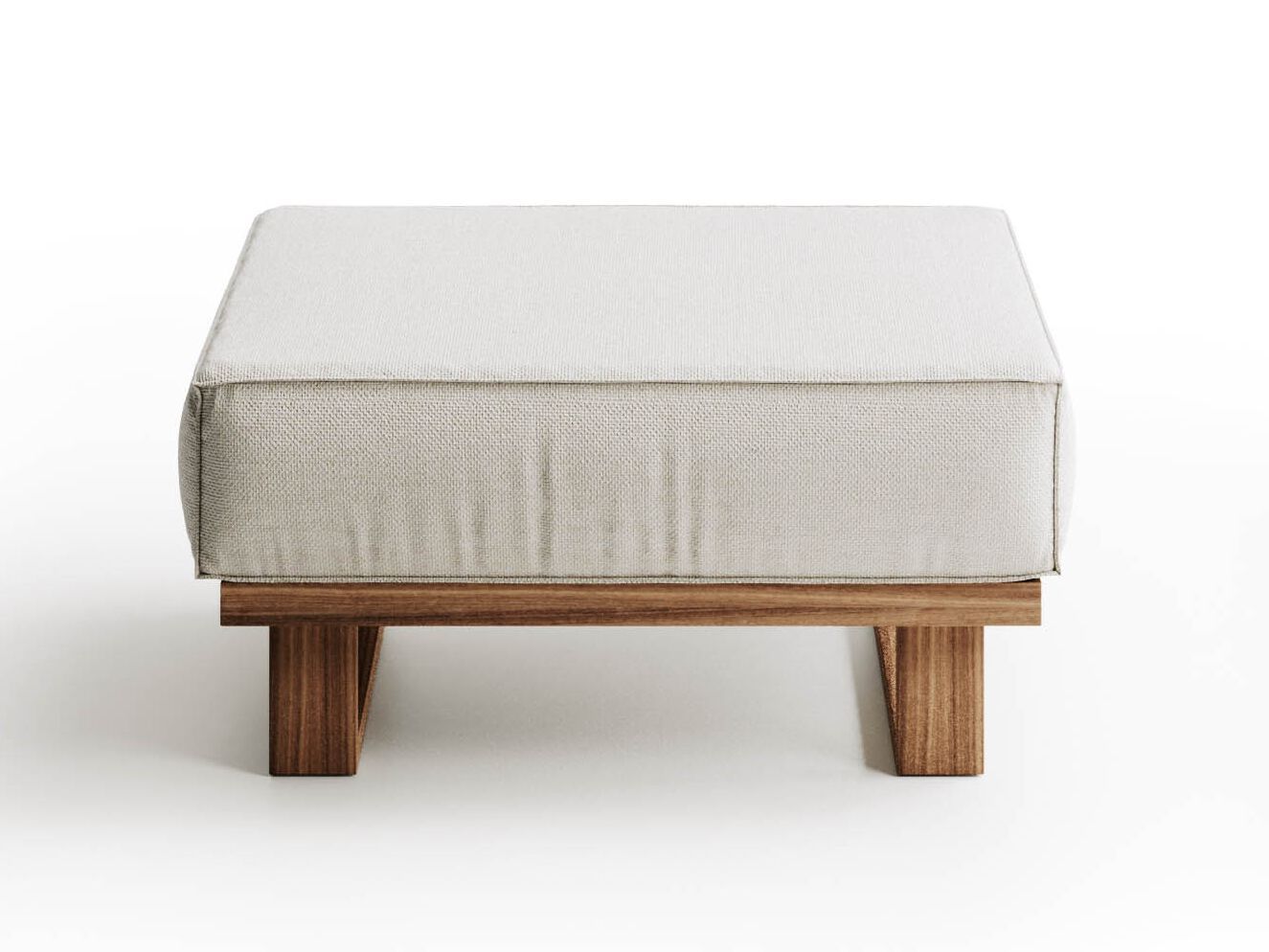 Квадратный садовый пуфик из тикового дерева и технической ткани Atmosphera 9.Zero ARCH-00062432 - Вид №1