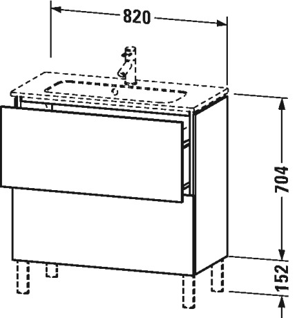 LC667404949 L-Cube Тумбочка напольная компакт Графит матовый, декор Duravit - Вид №1