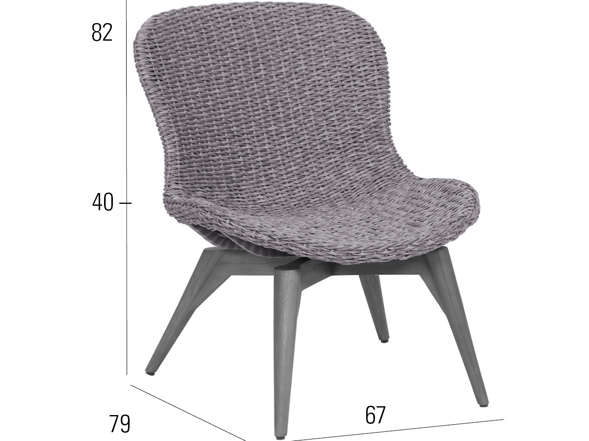 98.00.0715 Комплект для гостиной Orlando twist oyster / stone grey, 3 предмета. - в том числе 2 кресла, 1 столик Iconic 60 × 90 Mbm  - Вид №1