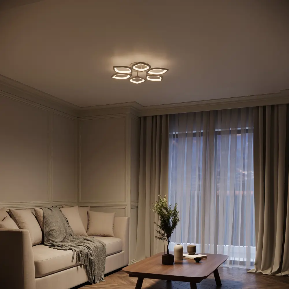 Люстра потолочная светодиодная Escada 10216/6LED 92W с пультом управления, 25 м², регулируемый белый свет, цвет белый STLM-2181393 - Вид №11
