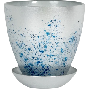 Горшок цветочный для орхидей Nina Glass Современный ø13.2 h13.2 см v0.85 л стекло серебяный/голубой
