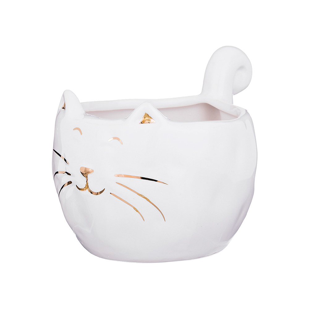 125-214 Посуда керамическая "Кружка коллекция белый котик" 13 х 10,4 х 10 см Lefard 