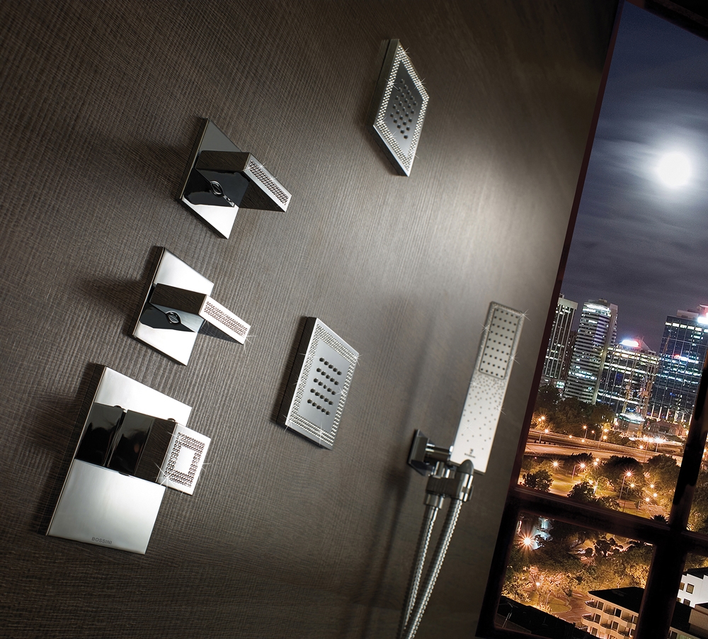 Z033203 + Z030203 000 Смеситель & запорный кран Rectangular 3 Outles (with diverter) HP BOSSINI  - Вид №5