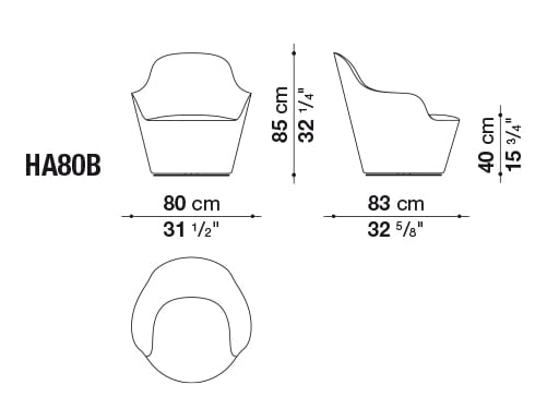 Тканевое кресло с подлокотниками B&B Italia Harbor ARCH-00097226 - Вид №3