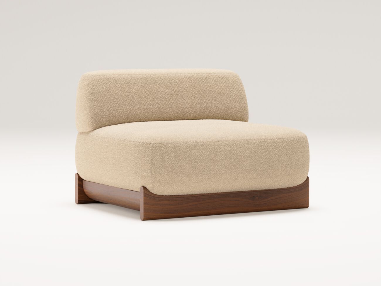 Тканевое кресло с ореховым основанием Wewood купол ARCH-00071955