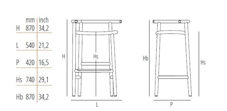 Высокий стул из бука In Stock Wiener GTV Design ARCH-00032320 - Вид №2