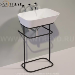 Консоль напольная под раковину WAVE прямоугольная черная