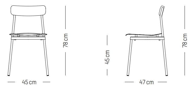 Алюминиевый штабелируемый стул с порошковым покрытием Petite Friture Fromme ARCH-00150568 - Вид №47