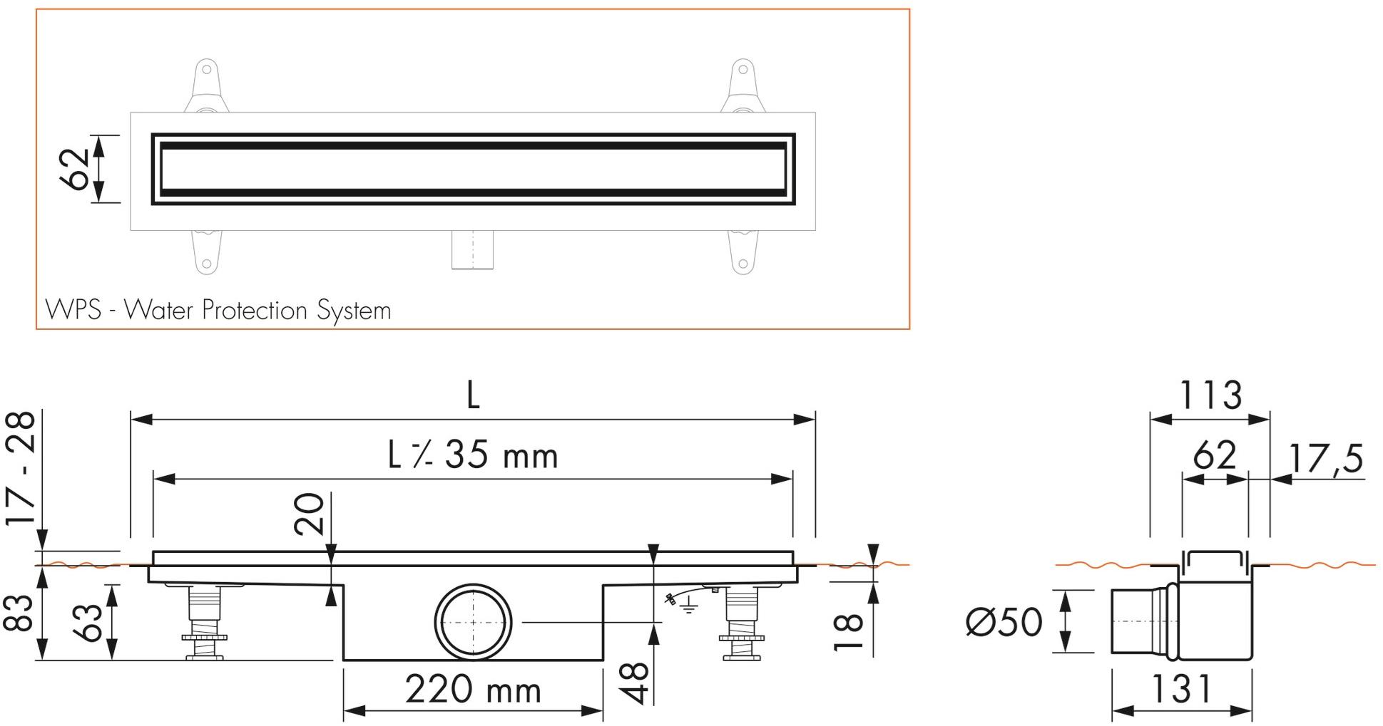 ESS Easy Drain Трап для душа из нержавеющей стали Modulo taf sun-id-1362215 - Вид №3
