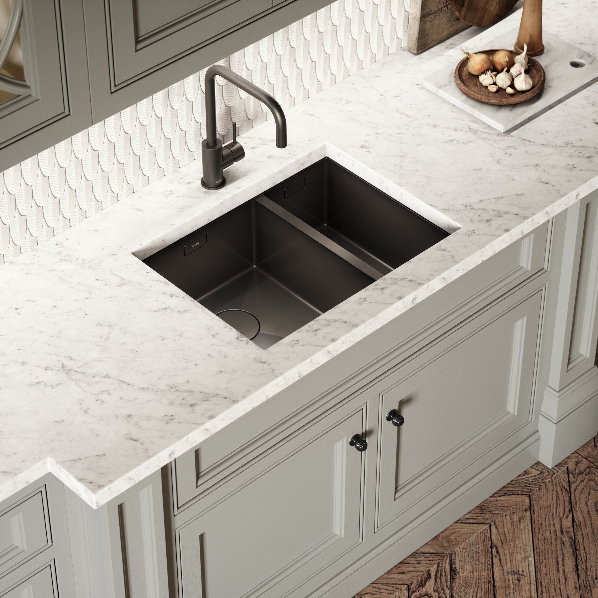 Раковина из нержавеющей стали с одной и половиной ванны LUSSO CUBO ARCH-00038543 - Вид №1