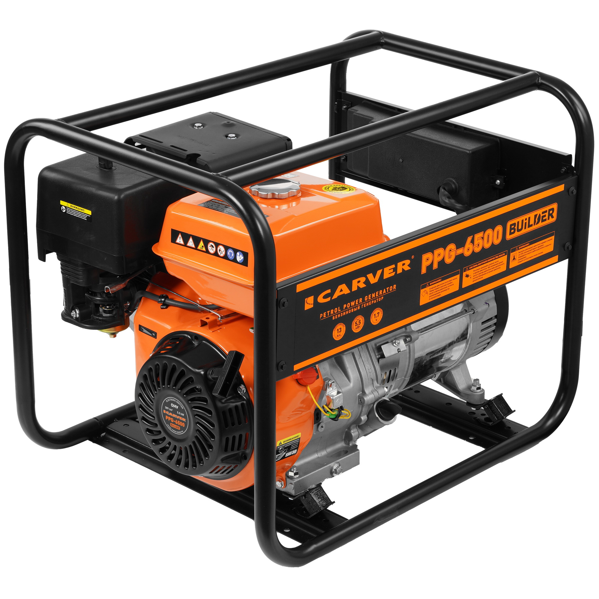 Электрогенератор   бензиновый Carver PPG-6500 BUILDER 1183100 STDN-0002936 - Вид №3