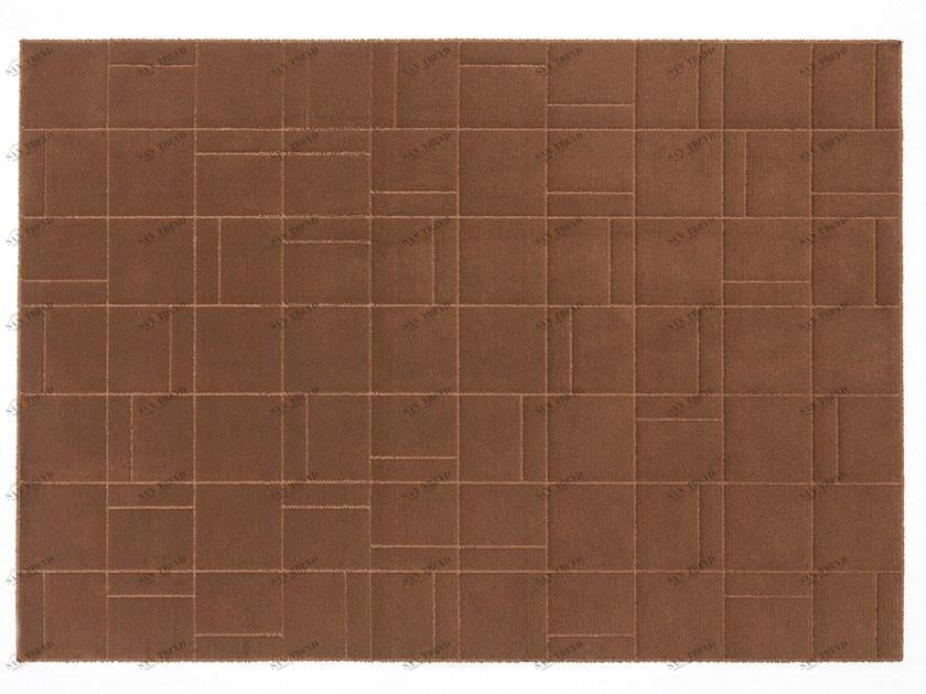 Casalis Однотонный прямоугольный ковер из шерсти sun-id-1485092