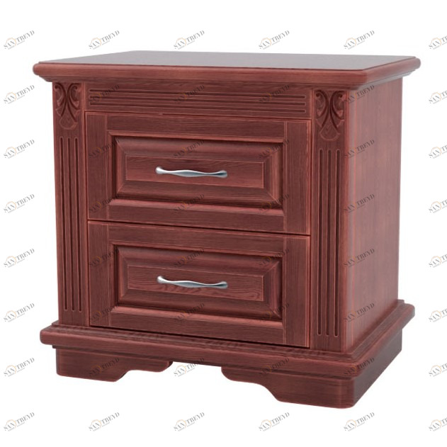 Тумбочка прикроватная для спальни с 2 ящиками коричневая "Палермо" DREAMLINE ПАЛЕРМО 173701 Красный