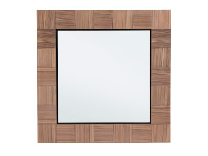 Квадратное зеркало грецкого ореха с рамкой стены