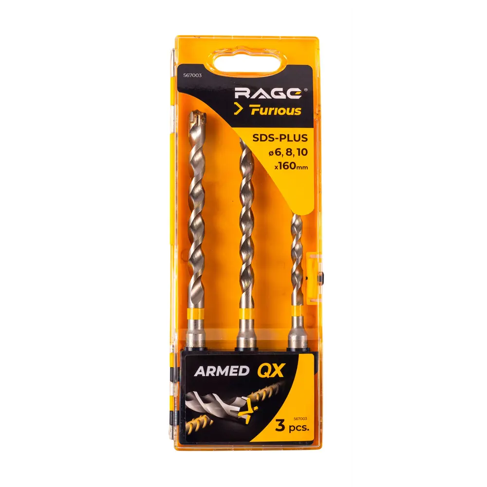 Набор буров по железобетону SDS Plus Rage Furious №2 567003, 3 шт STLM-2171201 - Вид №9