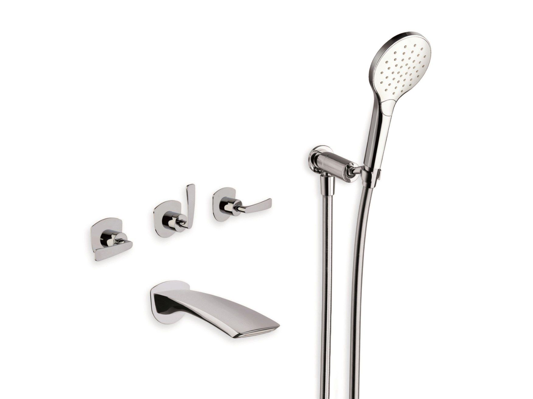 Настенный смеситель для ванны с 5 отверстиями CRISTINA Rubinetterie пузырьки ARCH-00111888 - Вид №1