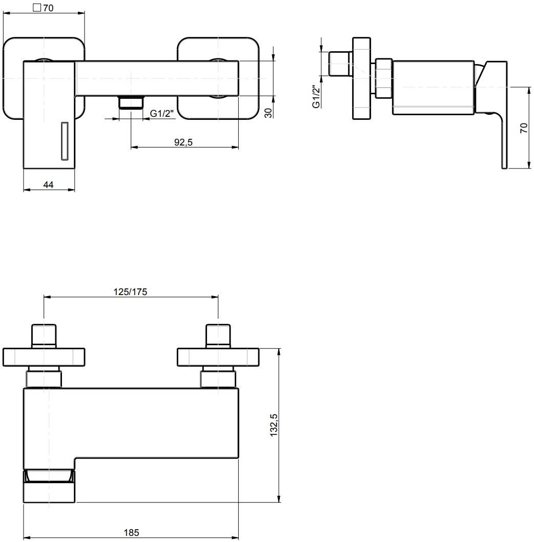 Rubinetterie Frattini Смеситель для душа однорычажный внешний Vita sun-id-1346725 - Вид №5