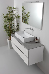 Подвесной шкаф для умывальника из керамогранита с ящиками